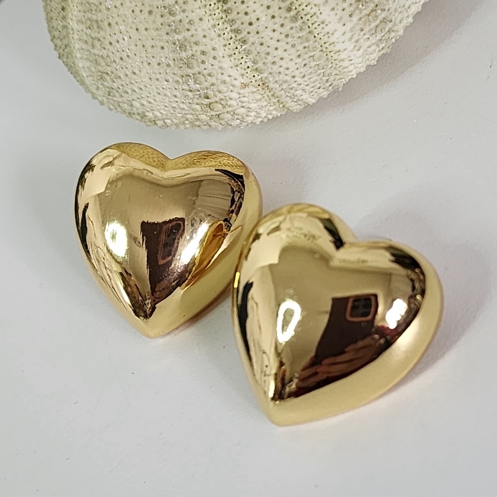 Gold Filled Heart Shaped Post Earrings